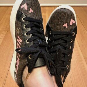 MICHAEL Michael Kors Poppy Lace Up Painted NYC Trainers Sneakers Women’s Sz 6.5